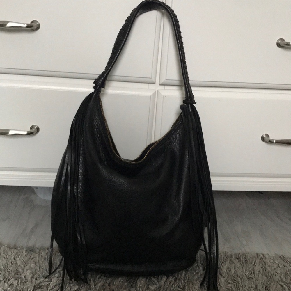 Lucky 🍀 Brand black leather hobo bag